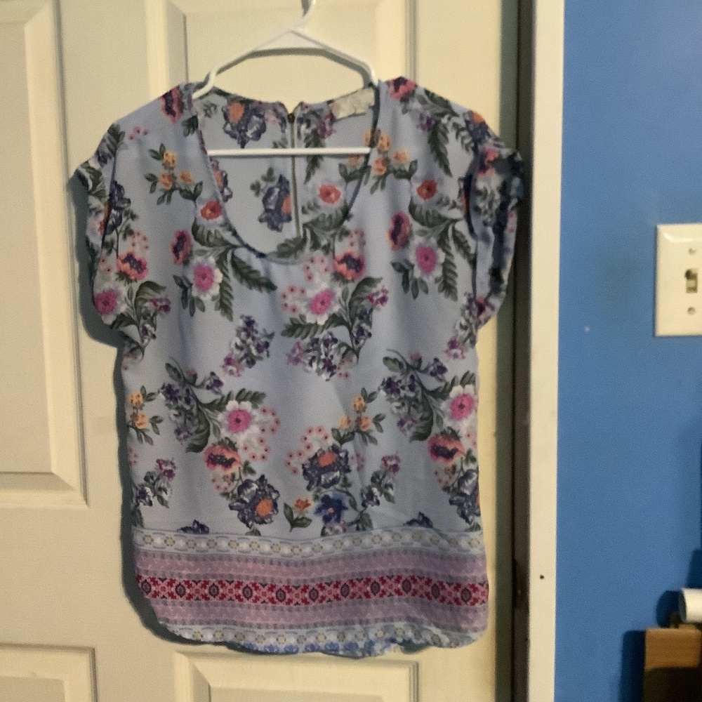Women’s Pink Rose Floral Pullover Blouse Size 5